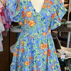 Entro Blue Floral Mini Dress
